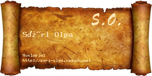 Sári Olga névjegykártya